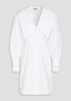 GANNI - Cotton-poplin mini dress - White - DE 40