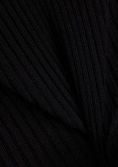 GANNI - Cutout ribbed-knit mini dress - Black - XXS