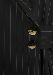 GANNI - Double-breasted pinstriped twill coat - Black - DE 48