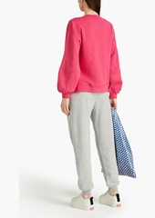 GANNI - Embroidered cotton-blend fleece sweatshirt - Pink - S