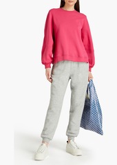 GANNI - Embroidered cotton-blend fleece sweatshirt - Pink - S