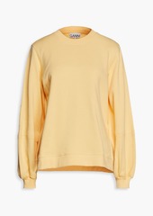 GANNI - Embroidered cotton-blend fleece sweatshirt - Yellow - XS
