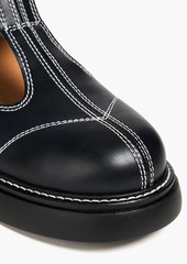 GANNI - Everyday buckled faux leather Mary Jane loafers - Black - EU 36