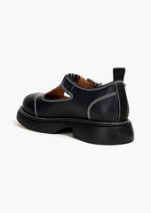 GANNI - Everyday buckled faux leather Mary Jane loafers - Black - EU 36