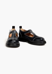 GANNI - Everyday buckled faux leather Mary Jane loafers - Black - EU 36