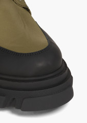 GANNI - Faux shearling-lined shell hiking boots - Green - EU 36