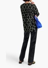 GANNI - Floral-print crepe blouse - Black - DE 34