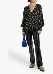 GANNI - Floral-print crepe blouse - Black - DE 34