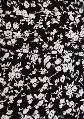 GANNI - Floral-print crepe mini wrap dress - Black - DE 36