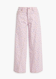 GANNI - Floral-print high-rise wide-leg jeans - Pink - 29