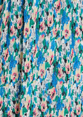 GANNI - Floral-print plissé-georgette midi dress - Multicolor - DE 42