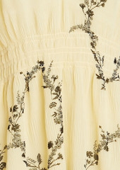 GANNI - Floral-print plissé-georgette mini dress - Yellow - DE 42