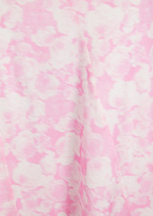GANNI - Floral-print stretch-silk satin maxi skirt - Pink - DE 40