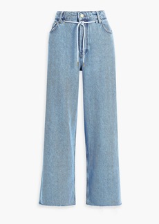 GANNI - Frayed high-rise wide-leg jeans - Blue - 27