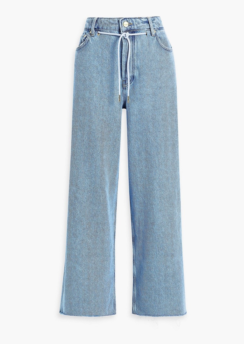 GANNI - Frayed high-rise wide-leg jeans - Blue - 27