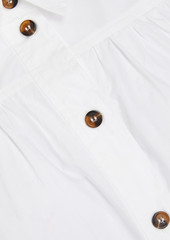 GANNI - Gathered cotton-poplin shirt - White - DE 38