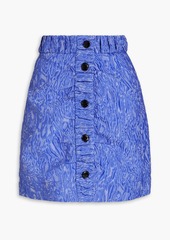 GANNI - Gathered jacquard mini skirt - Purple - DE 42