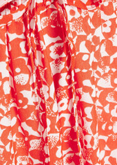 GANNI - Printed crepe midi skirt - Red - DE 40