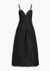 GANNI - Gathered taffeta midi dress - Black - DE 40