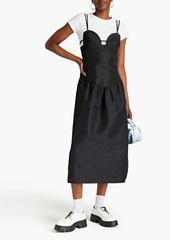 GANNI - Gathered taffeta midi dress - Black - DE 40