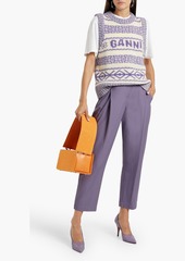 GANNI - Jacquard-knit wool vest - Purple - S