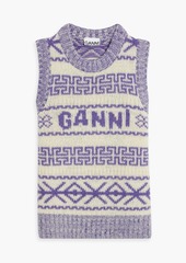 GANNI - Jacquard-knit wool vest - Purple - S