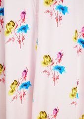 GANNI - Knotted cutout floral-print silk-blend satin midi dress - Pink - DE 32