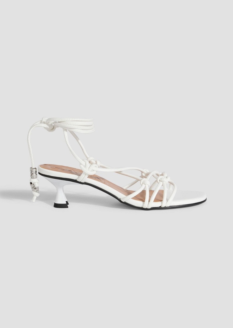 GANNI - Knotted faux leather sandals - White - EU 36