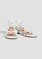 GANNI - Knotted faux leather sandals - White - EU 36