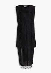 GANNI - Layered embellished cloqué mini dress - Black - DE 36