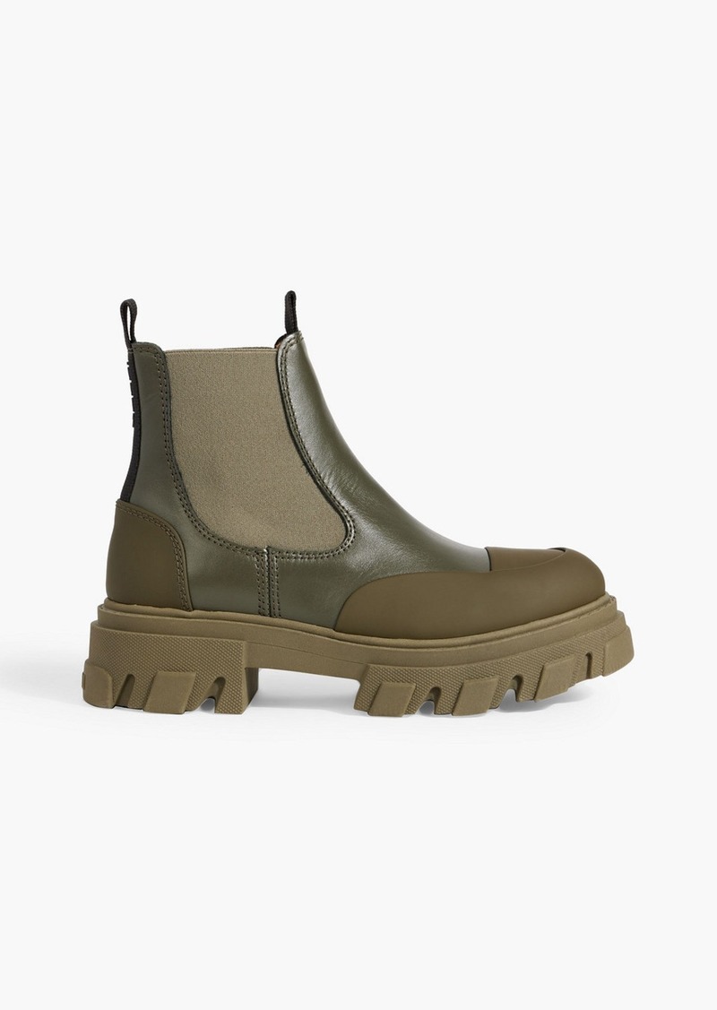 GANNI - Leather Chelsea boots - Green - EU 36