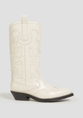 GANNI - Leather cowboy boots - White - EU 36