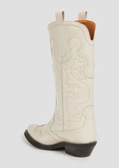 GANNI - Leather cowboy boots - White - EU 36