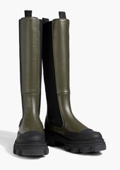 GANNI - Leather knee boots - Green - EU 36