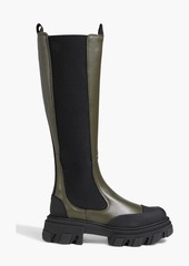 GANNI - Leather knee boots - Green - EU 36