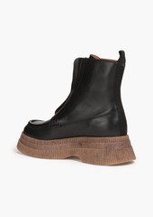 GANNI - Leather platform ankle boots - Black - EU 36