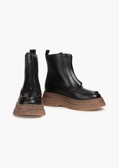 GANNI - Leather platform ankle boots - Black - EU 36