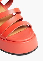 GANNI - Leather platform sandals - Orange - EU 40