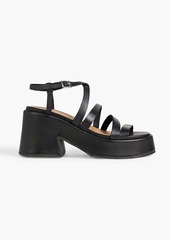 GANNI - Leather platform sandals - Black - EU 40