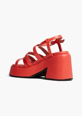 GANNI - Leather platform sandals - Orange - EU 40