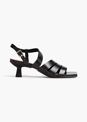 GANNI - Leather slingback sandals - Black - EU 38