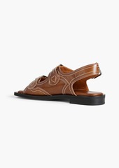 GANNI - Leather slingback sandals - Brown - EU 35