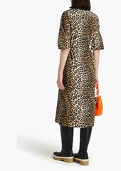 GANNI - Leopard-print cotton-poplin midi dress - Animal print - DE 48