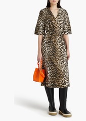 GANNI - Leopard-print cotton-poplin midi dress - Animal print - DE 48