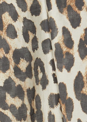 GANNI - Leopard-print TENCEL™ Lyocell-blend voile top - Animal print - DE 40
