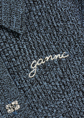 GANNI - Marled ribbed-knit mini shirt dress - Blue - XXXL