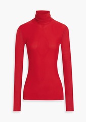 GANNI - Mesh turtleneck top - Red - DE 48