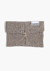 GANNI - Mélange ribbed wool-blend snood - Brown - OneSize