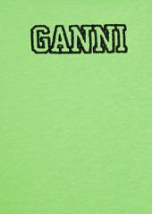 GANNI - Oversized embroidered organic cotton-fleece sweatshirt - Green - XXS
