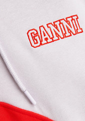 GANNI - Oversized two-tone cotton-fleece hoodie - Purple - XXS/XS